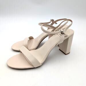Jeffrey Campbell Go-There Block Heel Sandal Women's Ivory Size US7 EU37.5
